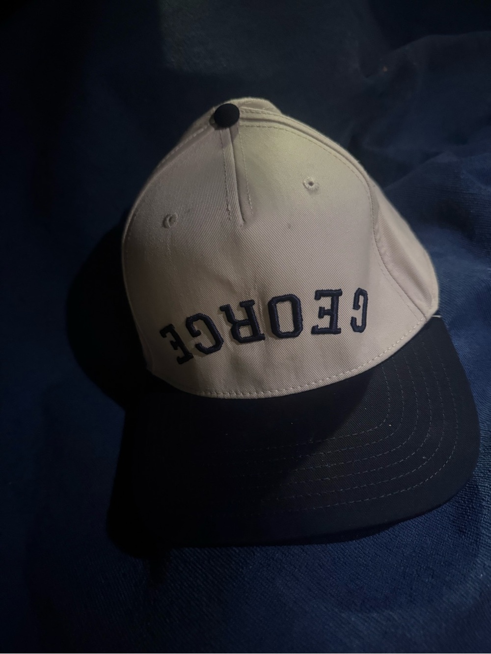 George Two-Tone Cream and Black Baseball Cap